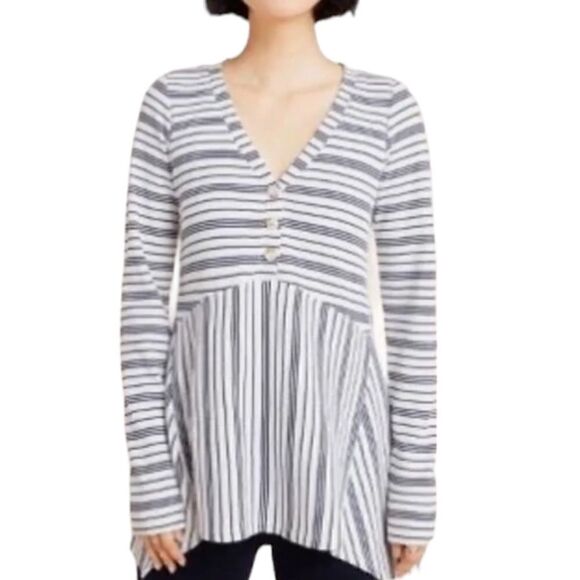 Maeve By Anthropologie Eliza Henley Long Sleeve Tunic Size Medium 📦 - Picture 1 of 8